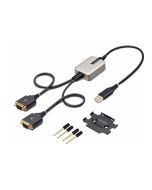 StarTech.com 2ft (60cm) 2-Port USB to Serial Adapter Cable, Interchangeable DB9 Screws/Nuts, COM Retention, USB-A to DB9 RS232, FTDI, Level-4 ESD Protection, Windows/macOS/ChromeOS/Linux - Rugged TPE Construction (2P1FFC-USB-SERIAL)