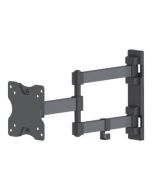Manhattan TV & Monitor Mount, Wall, Full Motion, 1 screen, Screen Sizes: 13-27", Black, VESA 75x75 to 100x100mm, 20kg, Tilt & Swivel with 3 Pivots, Lifetime Warranty - Klammer - für LCD TV - massiver Stahl - Schwarz - Bildschirmgröße: 33-68.6 cm (13"-27")