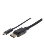 Manhattan USB-C to DisplayPort Cable, 4K@60Hz, 1m, Male to Male, Black, Three Year Warranty, Polybag - Adapterkabel - 24 pin USB-C (M)