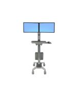 Ergotron Neo-Flex WideView WorkSpace - Wagen - Konstante Krafttechnologie - für 2 LCD-Displays / PC-Ausrüstung - dual - Aluminium, pulverbeschichteter Stahl, hochwertiger Kunststoff - Zweistufiges Grau - Bildschirmgröße: bis zu 55,9 cm (bis zu 22 Zoll)