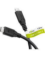 Goobay 74200, 1 m, USB C, USB C, USB 3.2 Gen 1 (3.1 Gen 1), 10 Gbit/s, Schwarz
