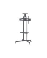 Manhattan TV & Monitor Mount, Trolley Stand, 1 screen, Screen Sizes: 37-65", Black, VESA 200x200 to 600x400mm, Max 40kg, LFD, Lifetime Warranty - Wagen - für Flachbildschirm / AV-Ausrüstung - Schwarz - Bildschirmgröße: 94-177.8 cm (37"-70")
