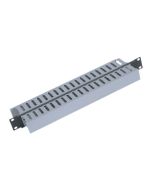 TRITON 19" panel 1U with 2x cable trunking, Schwarz, 1U