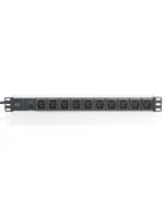 DIGITUS Steckdosenleiste mit Aluminiumprofil, 10-fach, 2 m Zuleitung IEC C14 Stecker