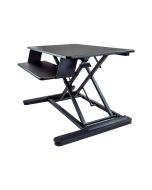StarTech.com Sitz-Steh Schreibtischaufsatz mit Tastaturablagefach - Oberfläche 89 x 53 cm - Ergonomischer Höhenverstellbarer Stehpult/Steharbeitsplatz - Platz für 2 Monitore - vormontiert (ARMSTSLG)