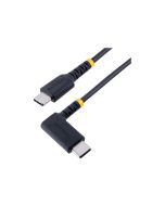 StarTech.com 6in (15cm) USB C Charging Cable Right Angle, 60W PD 3A, Heavy Duty Fast Charge USB-C Cable, USB 2.0 Type-C, Durable and Rugged Aramid Fiber, S20/iPad/Pixel - High Quality USB Charging Cord (R2CCR-15C-USB-CABLE)