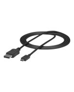 StarTech.com 6ft/1.8m USB C to DisplayPort 1.2 Cable 4K 60Hz, USB-C to DisplayPort Adapter Cable HBR2, USB Type-C DP Alt Mode to DP Monitor Video Cable, Works with Thunderbolt 3, Black - USB-C Male to DP Male - DisplayPort-Kabel - 24 pin USB-C (M)