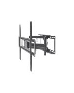 Manhattan TV & Monitor Mount, Wall, Full Motion, 1 screen, Screen Sizes: 37-65", Black, VESA 100x100 to 600x400mm, Max 40kg, LFD, Tilt & Swivel with 3 Pivots, Lifetime Warranty - Klammer - für LCD-TV / gekrümmter LCD-TV - Stahl - Schwarz - Bildschirmgröße