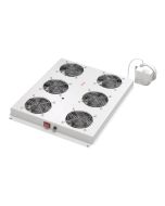 DIGITUS DN-19 FAN-6-SRV - Rack-Dach mit 2 Lüftern - mit 6 Ventilatoren, Thermostat - Hellgrau, RAL 7035 - 48.3 cm (19")