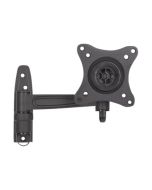 Manhattan TV & Monitor Mount, Wall, Tilt and Swivel, 1 screen, Screen Sizes: 13-27", Black, VESA 75x75 to 100x100mm, Max 15kg, Swivel with 2 pivots, Lifetime Warranty - Klammer - für LCD TV - Aluminium - Bildschirmgröße: 33-68.6 cm (13"-27")