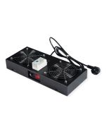 ROLINE Rack-Lüfter - 2 Lüfter - auf Dach montierbar, geeignet für Wandmontage - Jet Black, RAL 9005 - 48.3 cm (19")