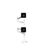 Ergotron LX Dual Stacking Arm Tall Pole - Befestigungskit - für 2 LCD-Displays - Aluminium - weiß - Bildschirmgröße: bis zu 101,6 cm (bis zu 40 Zoll)