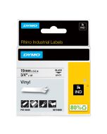 Dymo Rhino-Industrie-Vinyletiketten | 19 mm x 5,5 m | schwarz auf weiß | selbstklebendes Schriftband | für Rhino und LabelManager Beschriftungsgerät, D1, Weiß, Vinyl, Belgien, 5,5 m, 1 Stück(e)