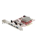 StarTech.com USB-C PCIe Karte mit 4 Ports - 10 Gbit/s USB PCI Express Erweiterungskarte mit 2 Controllern - 2x USB-C & 2x USB-A Ports - USB 3.1 Schnittstellenkarte - Full Profile (PEXUSB312A2C2V)