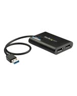 StarTech.com USB 3.0 to Dual DisplayPort Adapter 4K 60Hz, DisplayLink Certified, Video Converter with External Graphics Card - Mac & PC (USB32DP24K60)