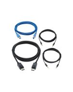 Eaton Tripp Lite Series DisplayPort KVM Cable Kit for Tripp Lite B005-DPUA2-K and B005-DPUA4 KVM, 4K DP, USB 3.1, 3.5 mm, 10 ft.