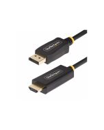 StarTech.com 3.3ft (1m) DisplayPort to HDMI Adapter Cable, 4K 60Hz with HDR, DP to HDMI 2.0b, Active Video Converter, DisplayPort Desktop to HDMI Monitor, M/M - DisplayPort to HDMI Cord (3F-DP-HDMI-4K60-HDR)