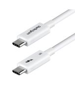 StarTech.com 80cm Thunderbolt 5 Kabel, 80Gbps-120Gbps, 240W PD, 8K 60Hz, Thunderbolt zertifiziertes Kabel, kompatibel mit TB5 / TB4 / USB4 / USB-C - Weiß, Männlich, Männlich, 0,8 m, Weiß, Nickel, 120 Gbit/s