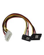 StarTech.com 30 cm 4-Pin LP4 auf SATA Y-Stromkabel rechts gewinkelt - LP4 zu Serial-ATA Splitter Y-Kabel - 90° gewinkelt / gerade (PYO2LP4LSATR)