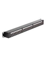 Delock Patch-Panel mit Kopplern - CAT 6 - STP - RJ-45 X 24 - Schwarz - 1U - 48.3 cm (19")