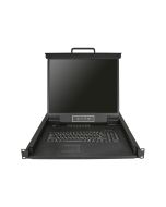 StarTech.com 16 Port Rack KVM Konsole mit 1,8 m Kabeln - US Tastatur(QWERTY), Integrierter KVM Switch mit 19" LCD Monitor - 1HE LCD KVM Konsole - OSD KVM - 50.000 MTBF - USB + VGA(RKCONS1916K) - KVM-Konsole mit KVM-Switch - 16 Anschlüsse - PS/2, USB - US 