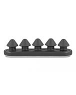 Delock Kabelhalter - 5 Durchführungen, selbstklebend - Tisch montierbar, Oberfläche montierbar, geeignet für Wandmontage - Schwarz (Packung mit 2)