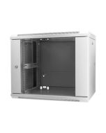 Intellinet Network Cabinet, Wall Mount (Standard), 9U, Usable Depth 500mm/Width 540mm, Grey, Assembled, Max 60kg, Metal & Glass Door, Back Panel, Removeable Sides, Suitable also for use on desk or floor, 19",Parts for wall install (eg screws/rawl plugs)