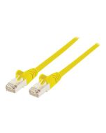 Intellinet Network Patch Cable, Cat7 Cable/Cat6A Plugs, 0.5m, Yellow, Copper, S/FTP, LSOH / LSZH, PVC, RJ45, Gold Plated Contacts, Snagless, Booted, Polybag - Patch-Kabel - RJ-45 (M)