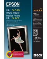 Epson Ultra Glossy Photo Paper - 13x18cm - 50 Blätter, Glanz, 300 g/m², 50 Blätter, - Expression Premium XP-900 - Expression Premium XP-830 - Expression Premium XP-820 - Expression..., 130 mm, 180 mm
