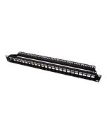 ROLINE Leeres Keystone-Patchpanel - CAT 5e/6/6a - STP - Schwarz - 48.3 cm (19")