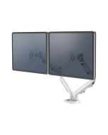 Fellowes Befestigungskit - einstellbarer Doppelarm - für 2 Monitore - Metall - weiß, RAL 9016 - Bildschirmgröße: 25.4-76.2 cm (10"-39")