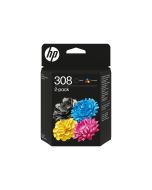 HP 308 - 2er-Pack - Schwarz, Cyan, Magenta, Gelb