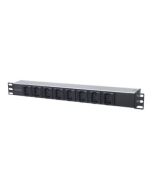 Intellinet 19" 8-fach Steckdosenleiste mit C13-Kaltgerätesteckdosen und Kabelklemmen, PDU mit abnehmbarem Stromkabel (2 m)