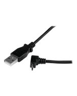 StarTech.com 2m USB 2.0 A auf Micro B Kabel aufwärtsgewinkelt - Schwarz - USB A / Micro B Datenkabel / Anschlusskabel - USB-Kabel - Micro-USB Typ B (M)