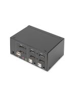 DIGITUS KVM-Switch, 2 Port, Dual Display, 4K, DisplayPort®