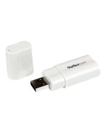StarTech.com USB Audio Adapter - USB auf Soundkarte in weiß - Soundcard mit USB (Stecker)