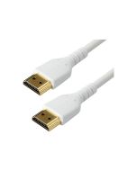 StarTech.com RHDMM1MPW HDMI Kabel (4K 60Hz, 1m, High Speed, HDMI 2.0, TPE- Kabel, mit Ethernet, robust, Aramidfaser) weiß