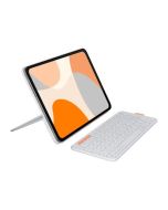 Logitech Flip Folio - Tastatur und Foliohülle - full size - kabellos - Bluetooth 5.1 LE - QWERTZ - Schweizerisch - Pale Gray - für Apple 10.9-inch iPad Air (5th generation)