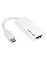 StarTech.com USB-C auf HDMI Adapter - Thunderbolt 3 kompatibel - Weiß - 4K 60Hz - Highspeed Videoschnittstellen-Converter - USB-C (M)