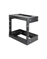 StarTech.com 8HE 19 Zoll Wand Netzwerk Rack - 2 Pfosten, offener Rahmen mit einstellbare Tiefe(30-50cm) Rack für AV/Daten/IT/Studio Geräete - inkl.Käfigmuttern und Schrauben (RK812WALLOA)