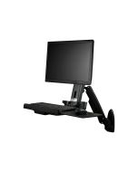 StarTech.com Wandmontage Sitz-/ Steh Workstation - 1 Monitor bis zu 24" - VESA - Höhenverstellbarer Ergonomischer Schreibtisch - Befestigungskit (Wandplatte, Spalte, Tastatur-Tablett, Monitorarm)