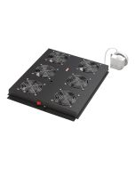 DIGITUS Professional DN-19 FAN-4-SRV-B - Rack-Dach mit 2 Lüftern - mit 4 Lüfter - Schwarz, RAL 9005 - 48.3 cm (19")