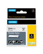 Dymo Rhino Industrie Nylonetiketten | flexibel | 24 mm x 3,5 m | schwarze Schrift auf weißem Untergrund | selbstklebendes Schriftband, D1, Nylon, Belgien, 3,5 m, 1 Stück(e), 37 mm