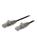 StarTech.com 2,5 m Cat6-Kabel - Schlankes Cat6-Patchkabel - Schwarz - Snagless RJ45-Anschlusse - Gigabit-Ethernet-Kabel - 28 AWG - Patch-Kabel - RJ-45 (M)