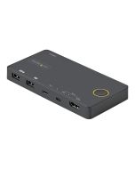 StarTech.com 2 Port Hybrid KVM Switch HDMI + USB-A & USB-C - 4K 60Hz HDMI 2.0 Monitor - Kompakter Desktop und/oder Laptop HDMI KVM Umschalter - USB Bus Powered - Thunderbolt 3 Kompatibel (SV221HUC4K)
