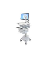 Ergotron Wagen - für LCD-Display / PC-Ausrüstung - medizinisch - Aluminium, verzinker Stahl, hochwertiger Kunststoff - Grau, weiß, Polished Aluminum - Bildschirmgröße: bis zu 61 cm (bis zu 24 Zoll)