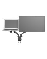 Vision VFM-DAD/4 - Befestigungskit - einstellbarer Arm - für 2 LCD-Displays oder LCD-Display und Notebook/Tablet - Aluminium, Stahl - mattschwarz - Bildschirmgröße: 43.2-68.6 cm (17"-27")