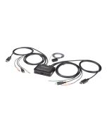 StarTech.com 2-Port USB DisplayPort KVM Switch - 4K 60 Hz - UHD DP 1.2 USB-KVM Umschalter mit 1,2 m Kabel & Audio - Bus-powered & remote switching - OS unabhängig - MacBook ThinkPad (SV211DPUA4K)