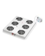 ROLINE Rack-Lüfter - 6 Lüfter mit Thermostat - auf Dach montierbar - Hellgrau, RAL 7035 - 48.3 cm (19")