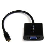 StarTech.com Micro-HDMI auf VGA-Adapter/Konverter für Smartphones/Ultrabook/Tablet - 1920x1080, 1920 x 1200 Pixel, 60 Hz, Schwarz, Aktiver Videokonverter, 0 - 60 °C, -10 - 70 °C